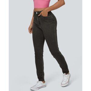 Halara Flex Denim High Waisted Slim Fit Stretch Jeans Sz Large Tall Womens Black